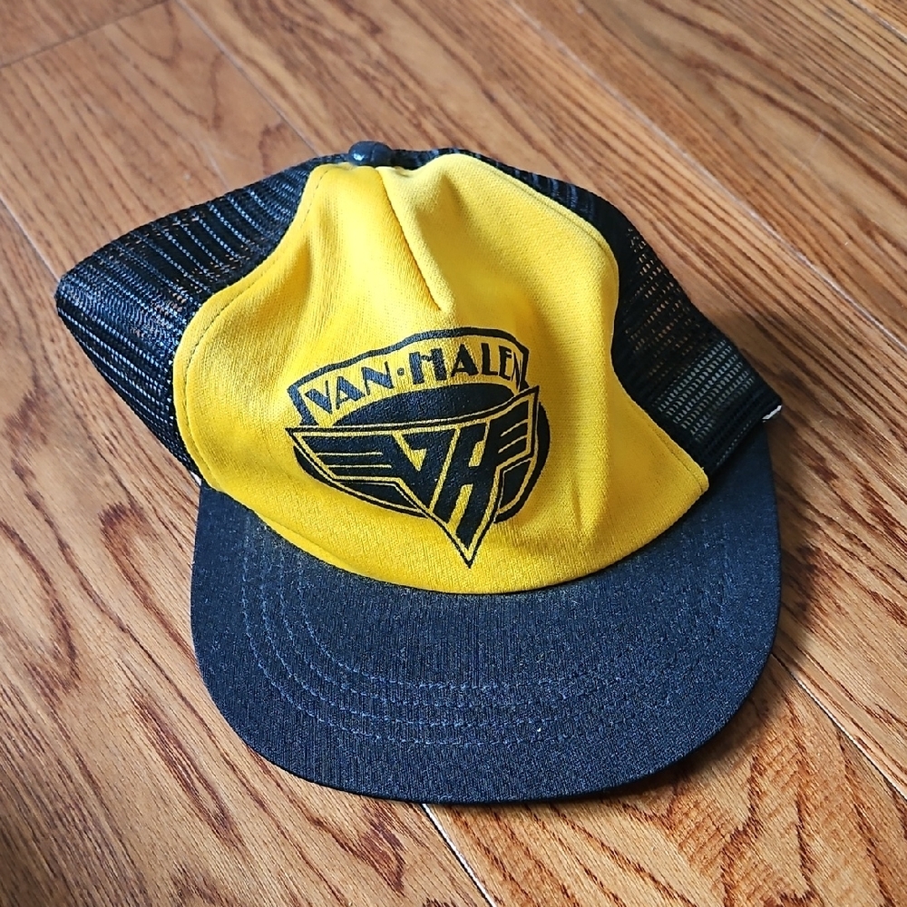 Vintage Van Halen Yellow and Black Trucker Hat